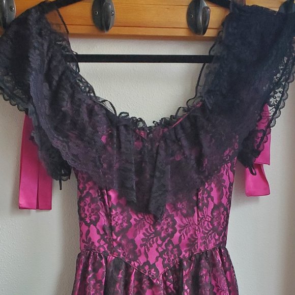 the  prom dress black and red lace - Picture 5 of 10